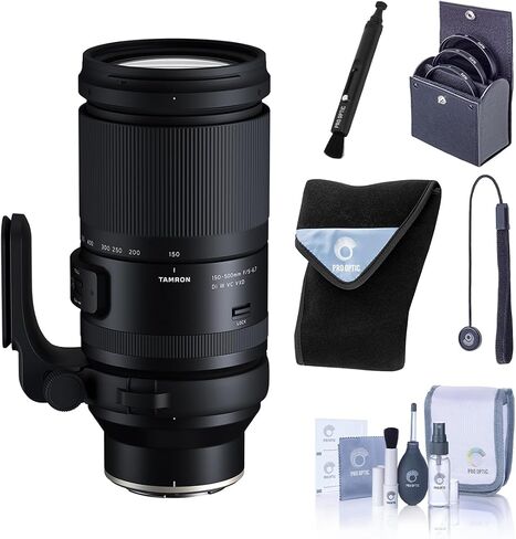 Tamron 150-500mm f/5-6.7 Di III VC VXD Lens for Nikon Z, Bundle with 82mm Filter Kit, Lens Wrap and Cleaning Kit in Kuwait