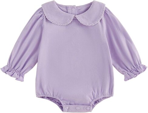Baby Girl Boy Bubble Romper Infant Peter Pan Collar Onesie Sweatshirt Fall Winter Newborn Coming Home Outfit in Kuwait