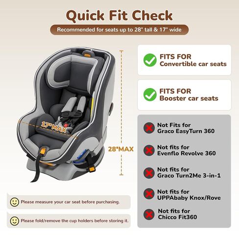 YOREPEK Foldable Car Seat Travel Bag for Airplane with 2 Wheels | Rolling Car Seat Carrier for Airport, 2 Pockets for Baby Essentials, Padded Carseat Bags for Air Travel, Backpack Straps in Kuwait