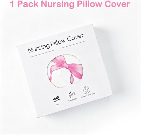 Pea Pod Nursing Pillow Cover, Removable Stretchy Ruffled Pillowcase for Breastfeeding Pillows, Ultra Soft Breathable Pillow Slipcover for Baby Girls and Boys, Compatible with Boppy Pillow, Floral Bows in Kuwait