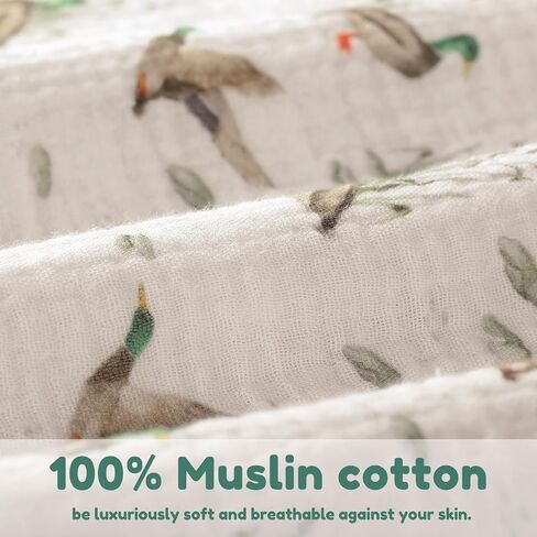 Frienda 2 Pack Mallard Duck Pillowcase Muslin Toddler Pillow Covers for 13x18 Pillow, Soft & Breathable 100% Cotton Toddler Baby Kids Travel Pillowcase for Mallard Duck Nursery Decor in Kuwait