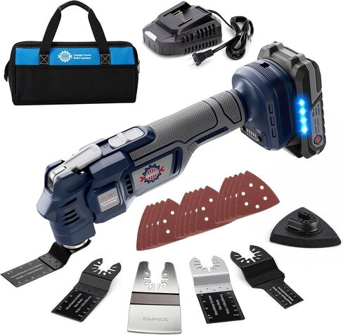 Oscillating Tool with Low Vibration Design, 3.6A Oscillating Saw with LED Light, 430W Oscillating Multi Tool Kit, 3.6°Oscillation Angle,6 Variable Speeds, Quick Change, Soft start, 24pcs Accessories | Low Vibration Design,430W High Power, Easy for longtim in Kuwait