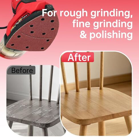 Palm Sander Sandpaper Fit for Skil Sander, 40 PCS Sandpaper Assortment | 60/80/120/240 Grits Sand Paper for SKIL SR6607B-10, SR232301, Sander Pads with Hook and Loop Back, 11-Hole Design Sandpaper in Kuwait
