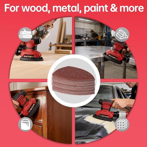 Palm Sander Sandpaper Fit for Skil Sander, 40 PCS Sandpaper Assortment | 60/80/120/240 Grits Sand Paper for SKIL SR6607B-10, SR232301, Sander Pads with Hook and Loop Back, 11-Hole Design Sandpaper in Kuwait