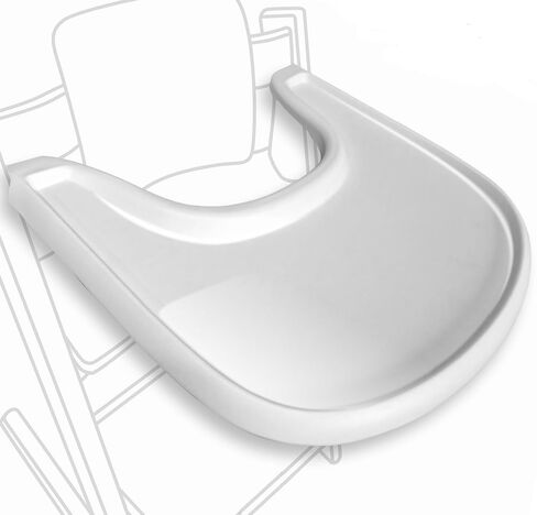 High Chair Tray Compatible with Stokke Tripp Trapp Chair – Matte Milky – NO Suction Plate Feature – Ergonomic Curved Design – BPA-Free, Easy to Assemble in Kuwait