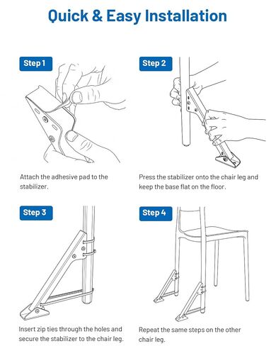 2 Pack Anti Tipping Chair Stabilizer for Highchair & Kitchen Chair, Childproof Anti Tip Device, Dining Seat Safety Support to Prevent Tip Over in Kuwait