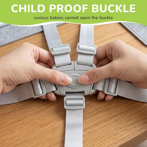 Replacement Straps Compatible with Lalo High Chair | 5-Point Harness, Adjustable Safety Belts, Gray 1-Pack in Kuwait
