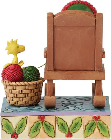 Enesco Peanuts by Jim Shore Snoopy in Rocking Chair Knitting with Woodstock Figurine, 5 Inch, Multicolor in Kuwait