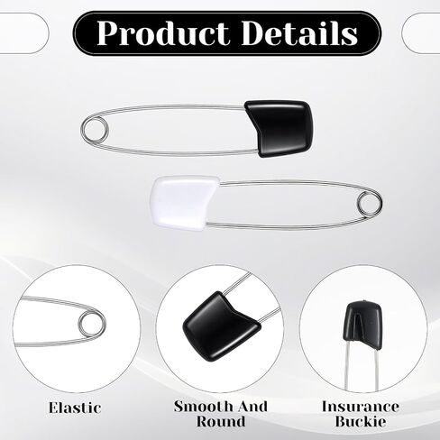 50Pcs Safety Pins for Diaper, 2 Colors 2.17 Inch Pins | Plastic Head Cloth Diaper Nappy Pins with Locking Closures Stainless Steel Pins for Clothes, Sewing, Craft Supplies in Kuwait
