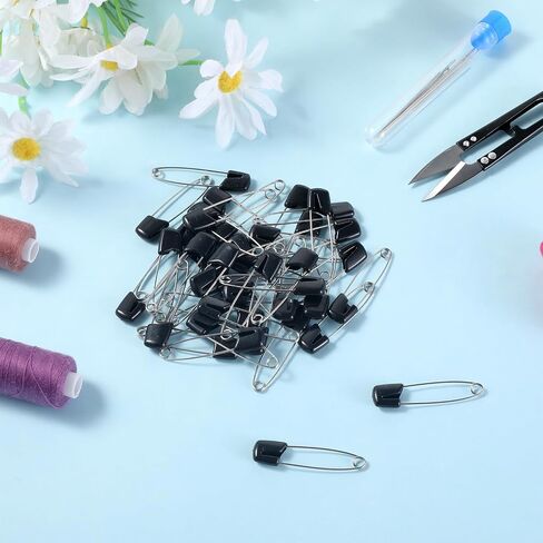 50Pcs Safety Pins for Diaper, 2 Colors 2.17 Inch Pins | Plastic Head Cloth Diaper Nappy Pins with Locking Closures Stainless Steel Pins for Clothes, Sewing, Craft Supplies in Kuwait