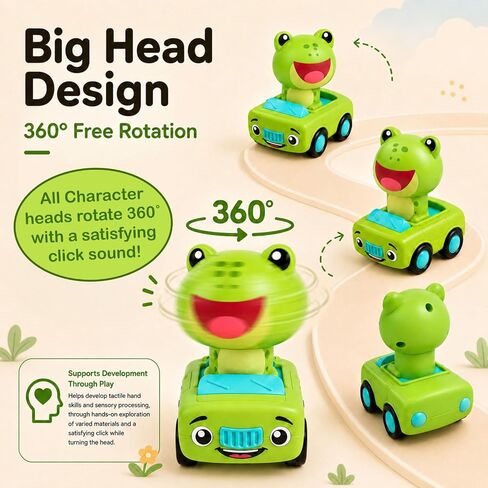 stargo Press to Go Car Toys, Toys for 1 Year Old Boy, Baby Toys 6-12 Months | 4-Pack Animal Cars – Baby Safe Ages 6-18 Months, No Batteries, Ideal Toddler Toys 1-2, Baby Boy Toys & 1 Year Old Boy Gifts in Kuwait