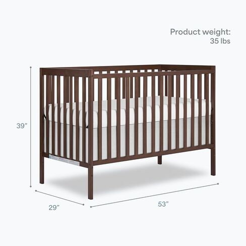 Dream On Me Synergy 5-in-1 Crib, Toddler Bed, GREENGUARD Gold,Smoke | GREENGUARD Gold, BSA Verified, ASTM & CPSC Compliant, Classic Straight Rail, 3-Position Mattress Support, 50 Lb Limit, 5-in-1 in Kuwait