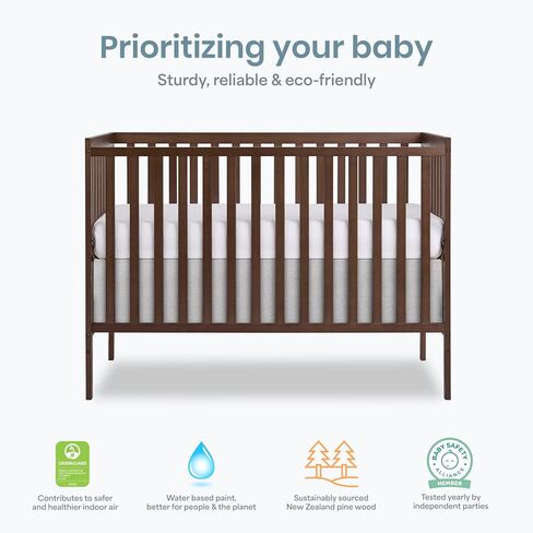 Dream On Me Synergy 5-in-1 Crib, Toddler Bed, GREENGUARD Gold,Smoke | GREENGUARD Gold, BSA Verified, ASTM & CPSC Compliant, Classic Straight Rail, 3-Position Mattress Support, 50 Lb Limit, 5-in-1 in Kuwait
