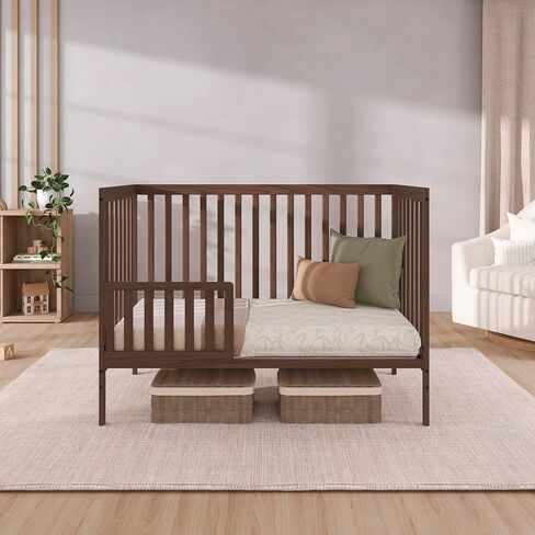 Dream On Me Synergy 5-in-1 Crib, Toddler Bed, GREENGUARD Gold,Smoke | GREENGUARD Gold, BSA Verified, ASTM & CPSC Compliant, Classic Straight Rail, 3-Position Mattress Support, 50 Lb Limit, 5-in-1 in Kuwait
