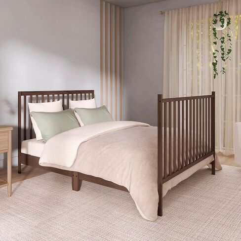 Dream On Me Synergy 5-in-1 Crib, Toddler Bed, GREENGUARD Gold,Smoke | GREENGUARD Gold, BSA Verified, ASTM & CPSC Compliant, Classic Straight Rail, 3-Position Mattress Support, 50 Lb Limit, 5-in-1 in Kuwait