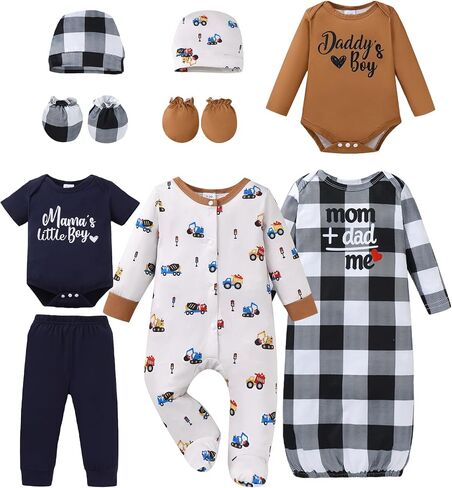 NZRVAWS Preemie Newborn Baby Clothes Infant Essential Must Have Bodysuit Layette Set 11 Piece Preemie-18 Months in Kuwait