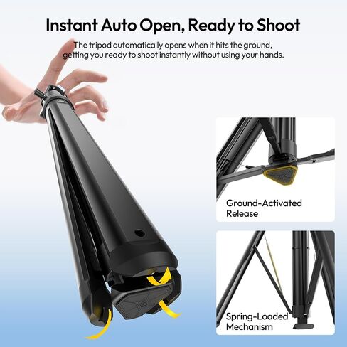 ULANZI MT93 Universal 1/4" Light Stand Camera Tripod w Auto-Open w UKA Quick-Release, 63" Portable Adjustable Ball Head Tripod for Cameras/Video Light/Phone/Outdoor Photo, Up Load 6.61lb, w Bag in Kuwait