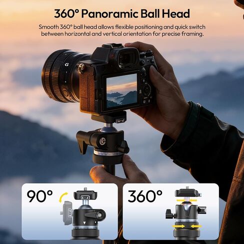 ULANZI MT93 Universal 1/4" Light Stand Camera Tripod w Auto-Open w UKA Quick-Release, 63" Portable Adjustable Ball Head Tripod for Cameras/Video Light/Phone/Outdoor Photo, Up Load 6.61lb, w Bag in Kuwait