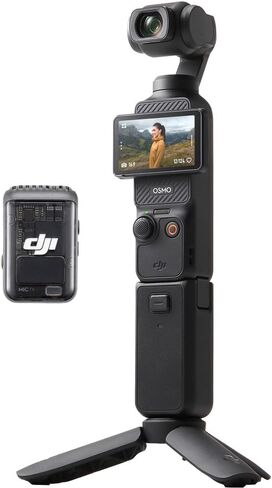 DJI Osmo Pocket 4 Creator Combo, Vlogging Cameras, 4K/240fps Vlog Camera, 3-Axis Stabilization, Active Track 7.0, Mic + Accessories Including a 128GB Extreme Memory Card + More in Kuwait