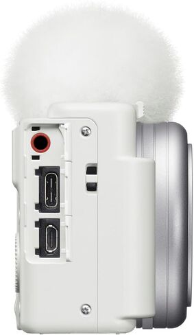 Sony ZV-1F Vlogging Camera Bundle (White) | 20.1MP 1" Sensor, 4K Video, 20mm Wide Lens, Flip Screen & Directional Mic | Ideal for Vlogging & Content Creation (ZV1F/W) + 64GB Card + Bag + Battery in Kuwait