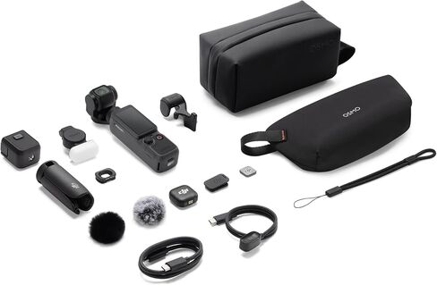 DJI Osmo Pocket 4 Creator Combo, Vlogging Cameras, 4K/240fps Vlog Camera, 3-Axis Stabilization, Active Track 7.0, Mic + Fill Light Included + 128GB Memory, + More (Renewed) in Kuwait