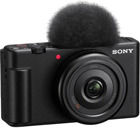 Sony ZV-1F Vlogging Camera Bundle (Black) | 20.1MP 1" Sensor, 4K Video, 20mm Wide Lens, Flip Screen & Directional Mic | Ideal for Vlogging & Content Creation (ZV1F/B) + 64GB Card + Camera Bag in Kuwait
