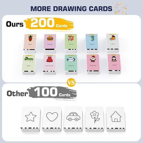 Kids Drawing Robot with 200 Cards, Toy for 3 4 5 6 7 8 Year Old Boy Girls | 200 Drawing Patterns, Montessori Educational Toy, Voice Interactive, Music and Vocabulary Learning, Birthday Christmas Gifts in Kuwait