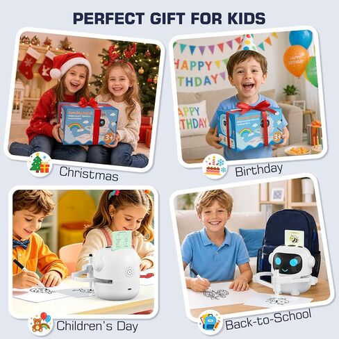 Kids Drawing Robot with 200 Cards, Toy for 3 4 5 6 7 8 Year Old Boy Girls | 200 Drawing Patterns, Montessori Educational Toy, Voice Interactive, Music and Vocabulary Learning, Birthday Christmas Gifts in Kuwait