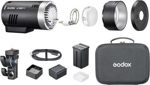 Godox Flash AD300Pro II All-in-One Outdoor Flash 2-Light Softbox Kit, Portable Multi-Light Flash Setup for Portrait, Studio, Commercial Photography and Content Creation in Kuwait