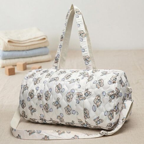 Cute Bear Maternity Baby Diaper Storage Bag Large Capacity Adjustable | Multi-functional Handbag for Women with Large Capacity and Adjustable Shoulder Strap Diaper Organizer for Travel and Baby in Kuwait