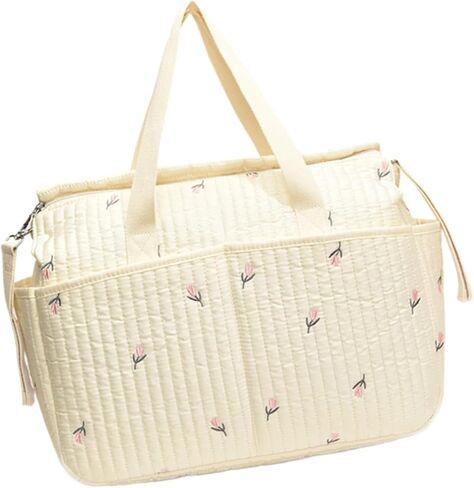hejhncii Multifunctional Mother Bag with Flower/Bear Stitching, High Capacity Storage Case Organiser for Essential Product Multi Bag in Kuwait