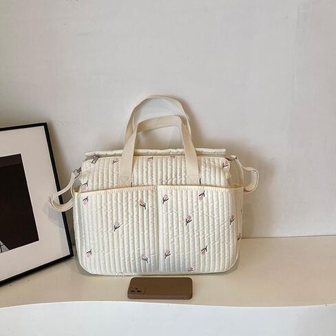 hejhncii Multifunctional Mother Bag with Flower/Bear Stitching, High Capacity Storage Case Organiser for Essential Product Multi Bag in Kuwait