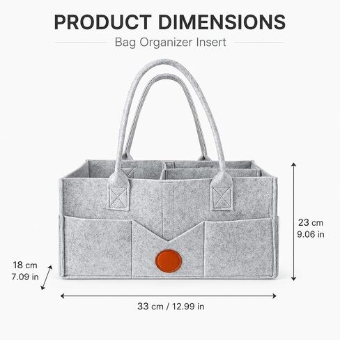 Parent Handheld Multi Compartment Portable Fleece Storage Caddy Bag with Handles, Toy Car Organizer, Large Shower Gift Basket for New Mom Gifts, for Travel, Nursery, Changing Table in Kuwait