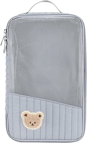 Cute Bear Embroidery Portable Baby Travel Pouch Mini Diaper Bag Lightweight & Compact Gift for Baby Shower in Kuwait
