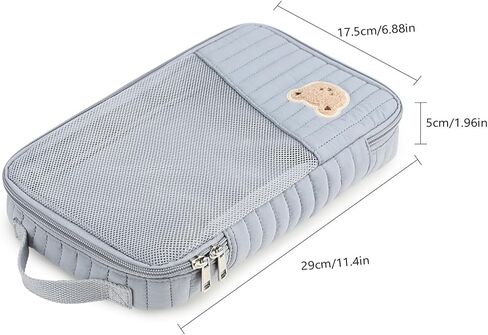 Cute Bear Embroidery Portable Baby Travel Pouch Mini Diaper Bag Lightweight & Compact Gift for Baby Shower in Kuwait