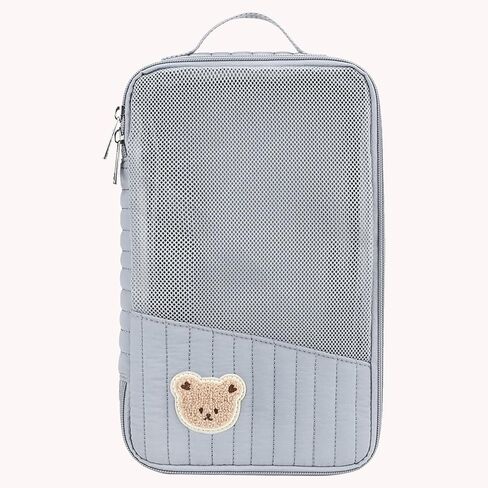 Cute Bear Embroidery Portable Baby Travel Pouch Mini Diaper Bag Lightweight & Compact Gift for Baby Shower in Kuwait