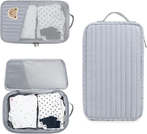 Cute Bear Embroidery Portable Baby Travel Pouch Mini Diaper Bag Lightweight & Compact Gift for Baby Shower in Kuwait