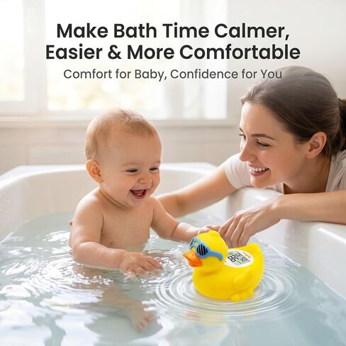 Baby Bath Thermometer, Floating Duck Infant Water Thermometer for Newborns | Good/Cool/Hot Display, LED & Sound Alarm, Adjustable High-Temp Alert, ±1°F Accuracy, BPA-Free IPX7 Duck for Newborn Baths in Kuwait
