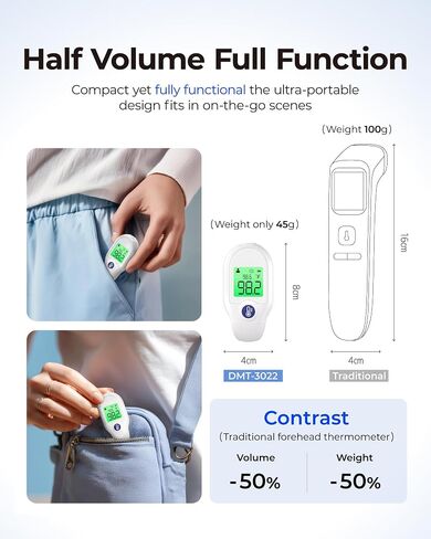 Forehead Thermometer for Adults Kids, Non-Contact Baby Thermometer, Medical Infrared Digital Thermometer, Instant and Accurate Reading with LCD Display, Fever Alarm, Mute Code, Portable Mini in Kuwait