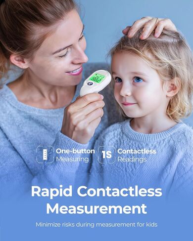 Forehead Thermometer for Adults Kids, Non-Contact Baby Thermometer, Medical Infrared Digital Thermometer, Instant and Accurate Reading with LCD Display, Fever Alarm, Mute Code, Portable Mini in Kuwait