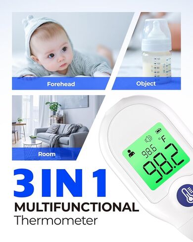 Forehead Thermometer for Adults Kids, Non-Contact Baby Thermometer, Medical Infrared Digital Thermometer, Instant and Accurate Reading with LCD Display, Fever Alarm, Mute Code, Portable Mini in Kuwait