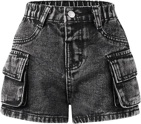 SOLY HUX Toddler Girl's Cargo Jean Shorts High Waisted Y2k Summer Denim Shorts with Pockets in Kuwait