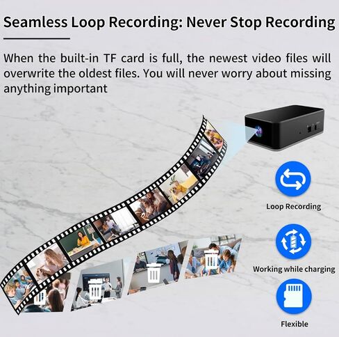 Mini Camera 1080P HD - No WiFi Camera - Portable Tiny Video Recorder with Loop Recording, Rechargeable Small Camera for Travel, Office, Warehouse(No App, No Bluetooth) in Kuwait