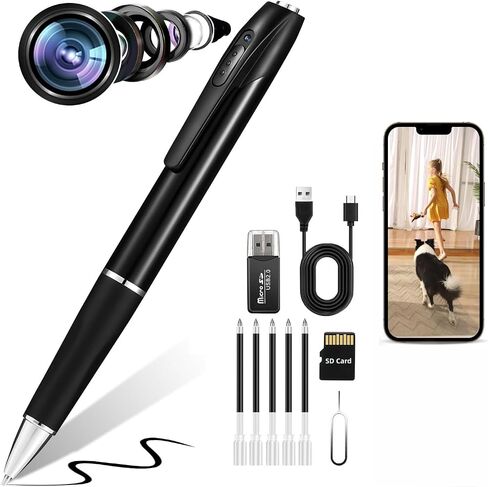 1080P Mini Hidden Camera，HD Camera Pen – Nanny Cam Mini Security Cameras，Long Battery Life，Easy to Use，Micro Pen Camera for Important Moment【2026 Upgrade】 in Kuwait