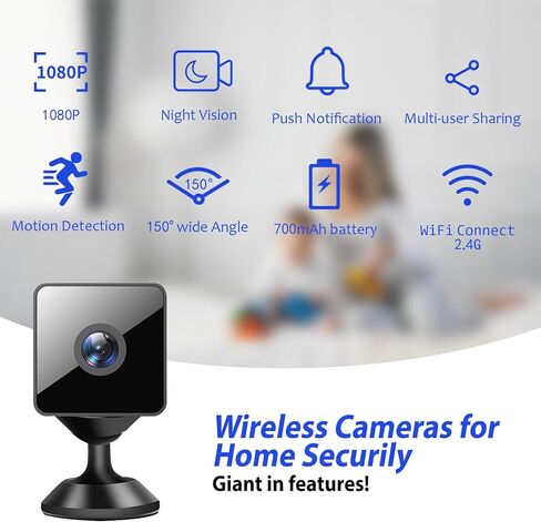 Hidden Tiny Camera 2026 Mini 1080P HD Only 0.9 Inch Small Magnetic Security Home WiFi Micro Wireless Camera Nanny Cam with Motion Detection,Cloud & SD Storage,Night Vision,Wide Angle for Home Indoor in Kuwait