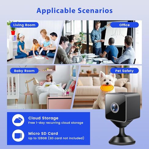 Hidden Tiny Camera 2026 Mini 1080P HD Only 0.9 Inch Small Magnetic Security Home WiFi Micro Wireless Camera Nanny Cam with Motion Detection,Cloud & SD Storage,Night Vision,Wide Angle for Home Indoor in Kuwait