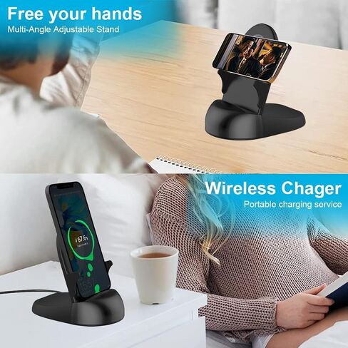 Security Camera WiFi Wireless Phone Charger, Security Cam Motion Activated,HD1080P(Rotate Lens) with 250°Viewing Angle, camaras espias ocultas for Home Office Security(2.4/5G) in Kuwait
