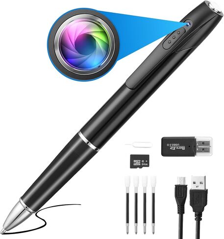 1080P HD Spy Camera, 64GB Mini Body Cam, Hidden Cameras, Mini Camera, Rechargeable Small Pocket Cam, Suitable for Feetings, Classrooms, Business Negotiations in Kuwait