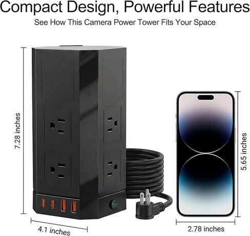 Surge Protector Power Strip with Hidden Camera for Home Office-No Night Vision in Kuwait