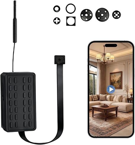 4K Mini WiFi Camera DIY Module, Dual-Band 2.4G/5G Wireless Security Camera, Tiny Hidden Nanny Cam with Motion Detection, Remote Viewing, SD Card Storage for Home, Pet, Office Monitoring in Kuwait